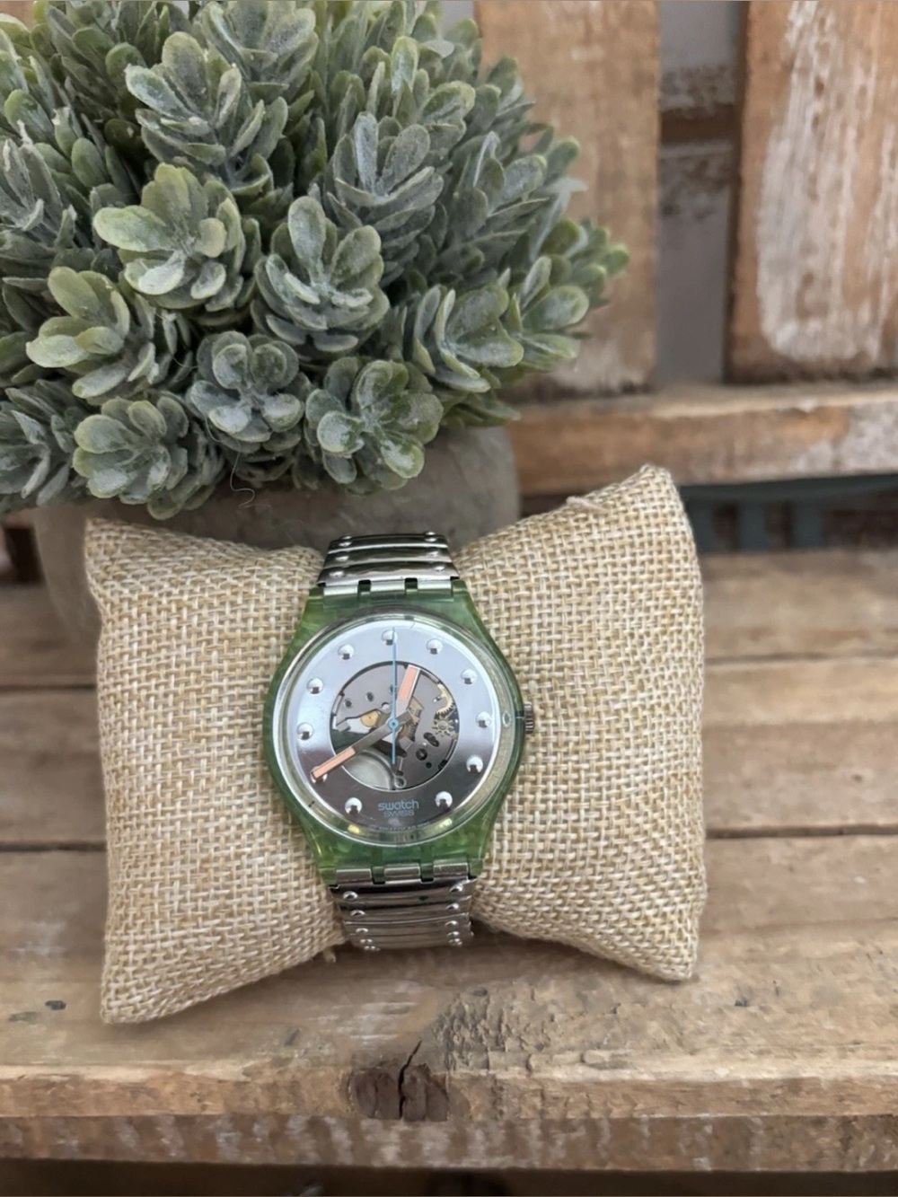 Vintage RARE Swatch Watch Silver Rivet GG107 GG108 NEW!